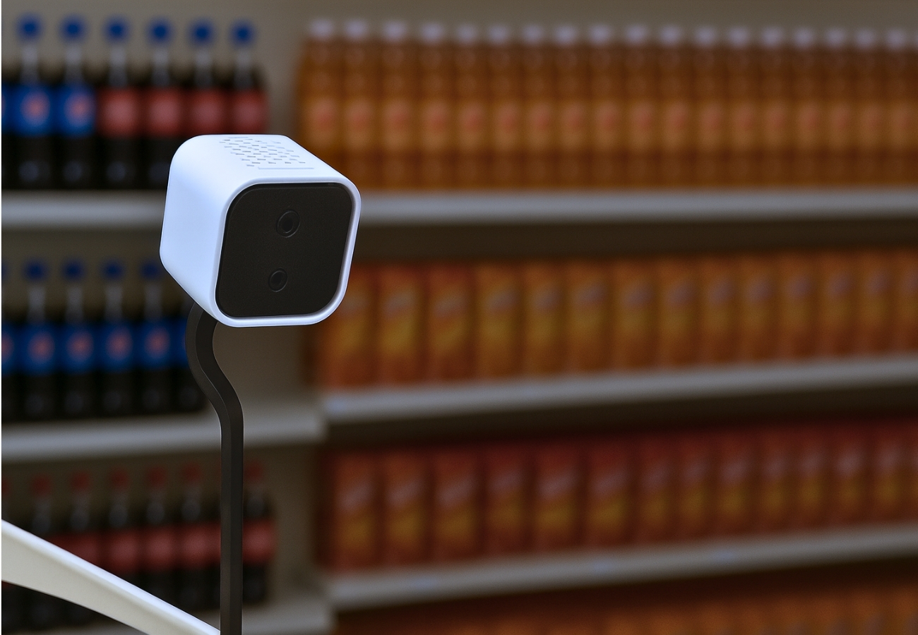 Dispositivo Ruptura instalado na gôndola monitorando produtos